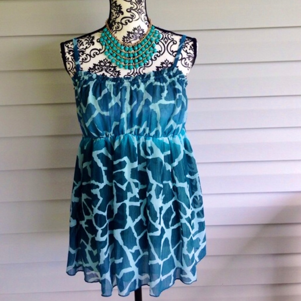Large Abstract Baby Doll Blouse